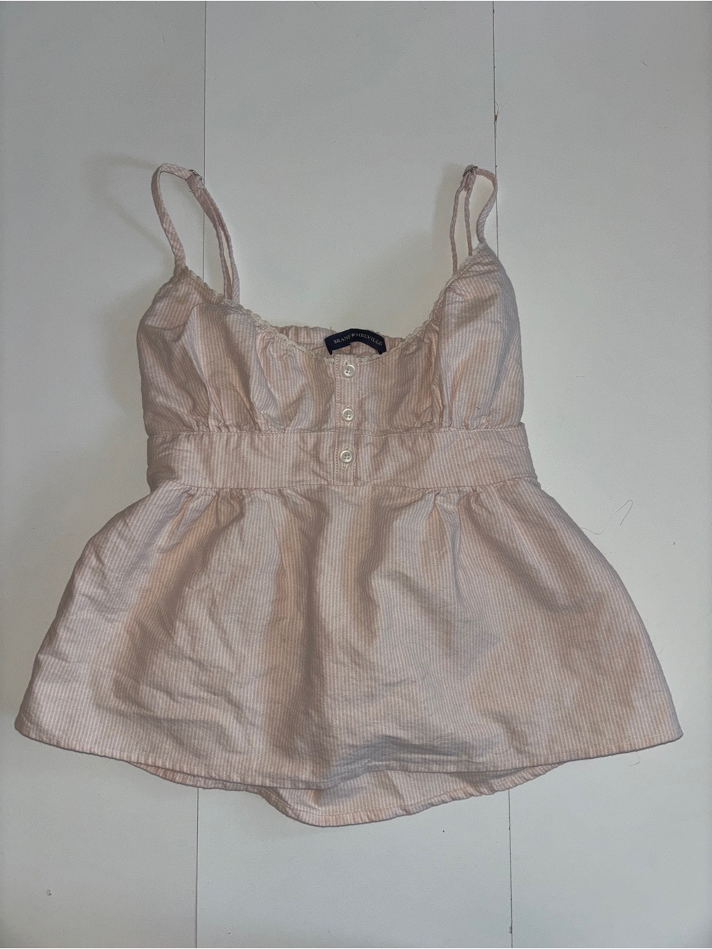 Brandy Melville Soft Pink Striped Cami Top